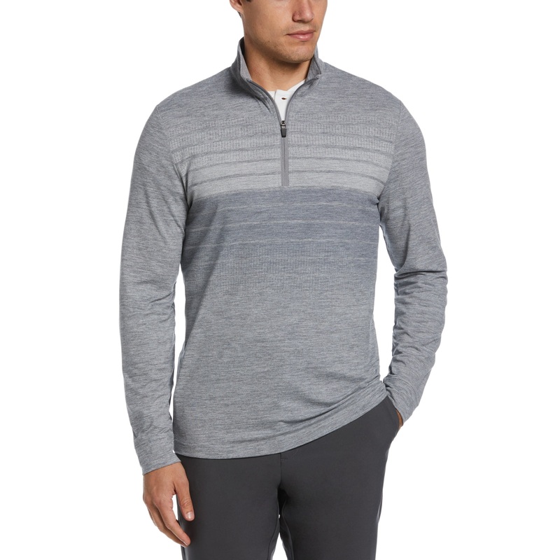 PGA TOUR Mens Water-Repellent Quarter Zip Golf Sweater Gradient Grey Heather 2XL