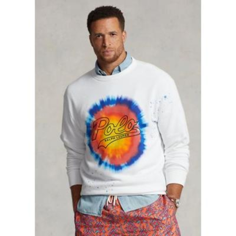 Polo Ralph Lauren Men's Big Tall Logo Graphic Crewneck Sweatshirt White 3XB