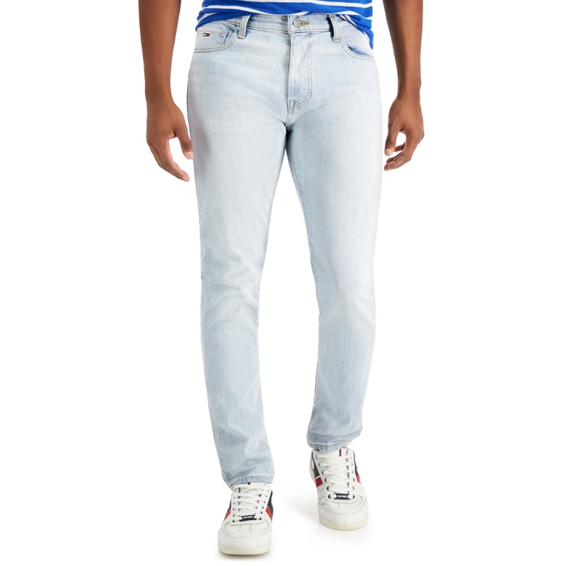 Tommy Hilfiger Mens Adam Slim-Fit Tapered Jeans Light Wash 30 x 30