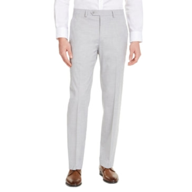 Alfani Mens Slim Fit Stretch Light Grey Dress Pants 38 x 32