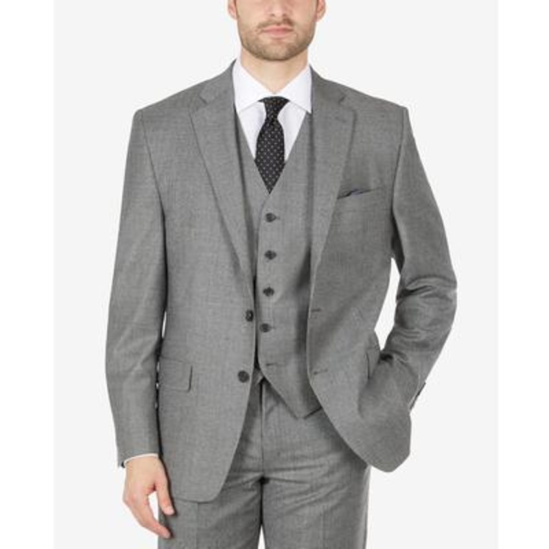 Lauren Ralph Lauren Men's Wool Flannel Classic-Fit Blazer Black White 42R