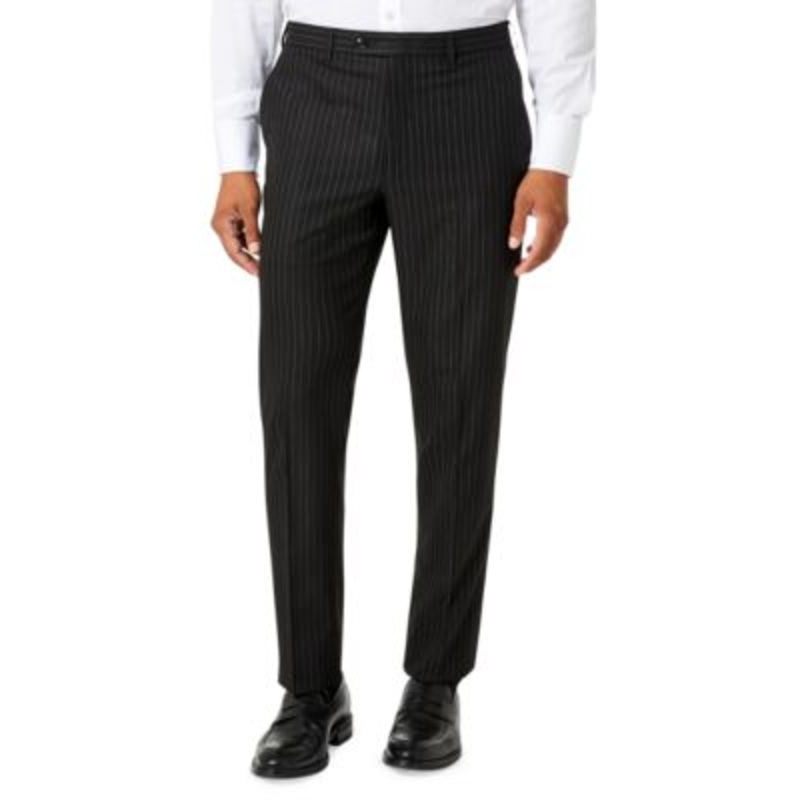 Sean John Mens Classic-Fit Pinstripe Suit Dress Pants Black 34 x 30