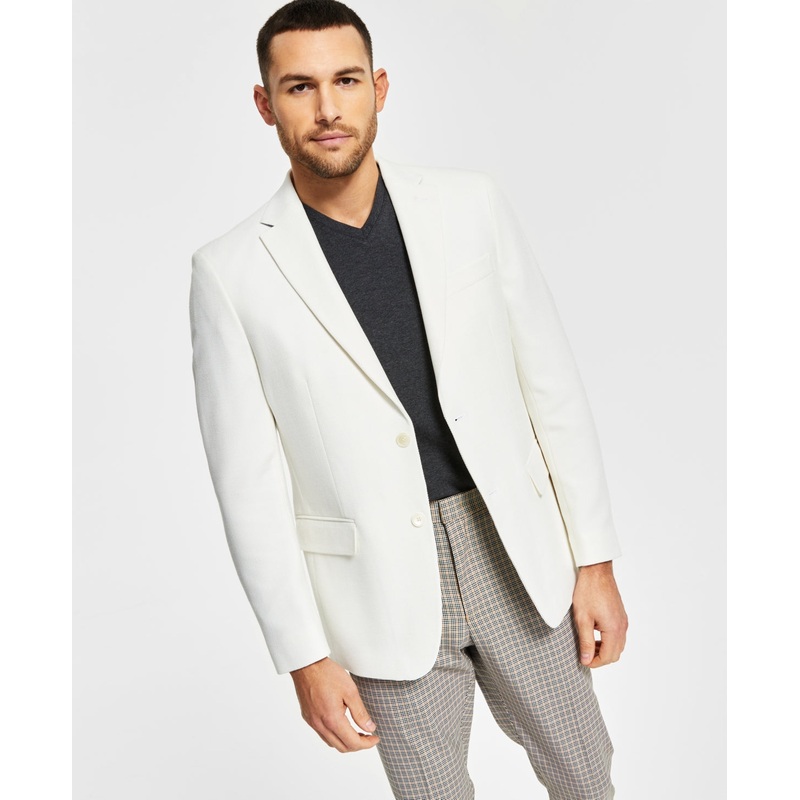 Tommy Hilfiger Men's Slim Fit Blazer Cream White 40R