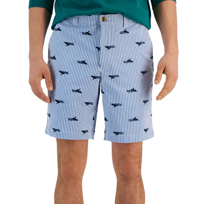 Club Room Men's Fishing Club Classic-Fit Shorts Navy Blue Combo 40