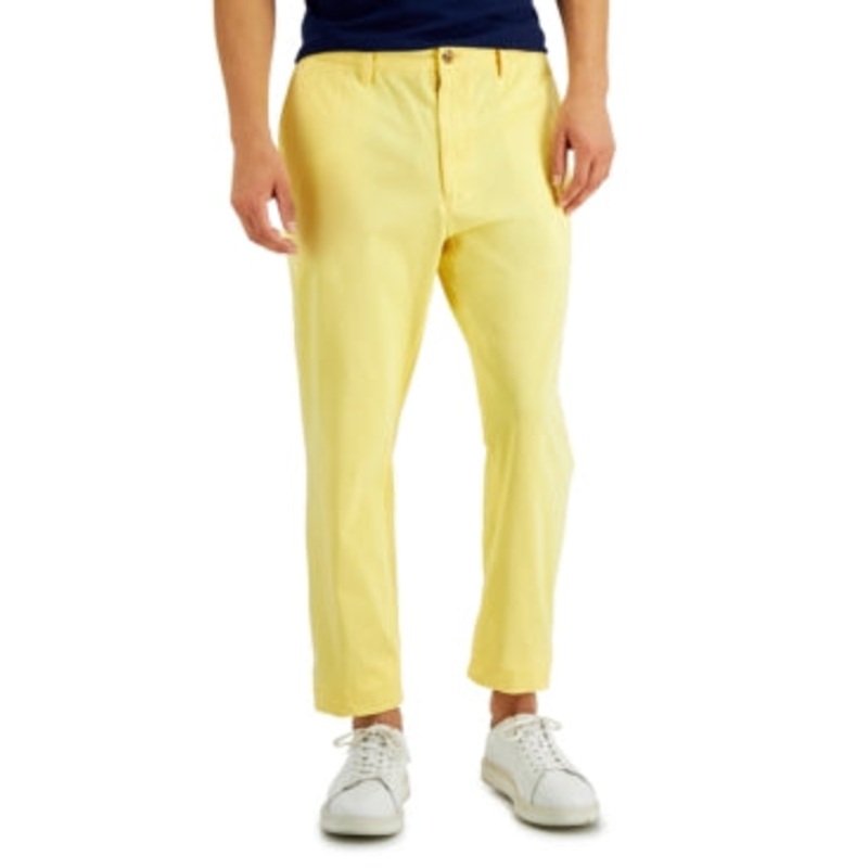 Club Room Men's Yellow 4-Way Stretch Chino Khaki Pants 38 x 30