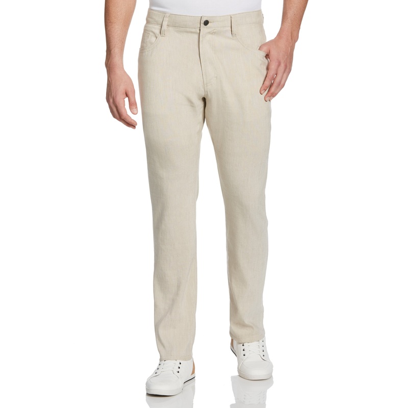 Cubavera Mens 5-Pocket Natural Linen Pants Beige 40 x 30