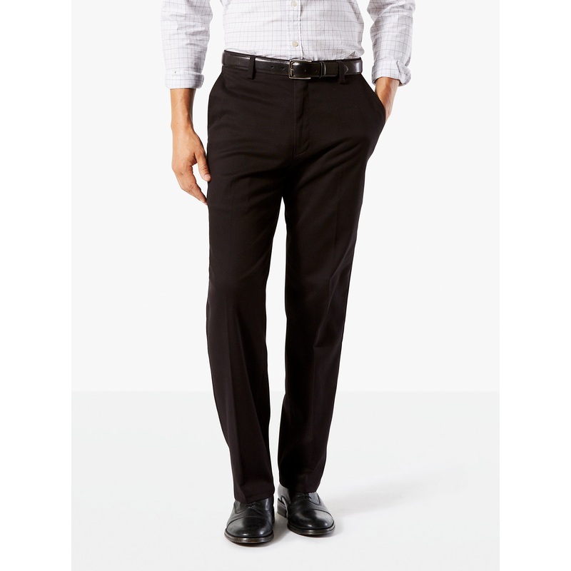 Dockers Mens Easy Stretch Classic Fit Pants Black 42 x 30