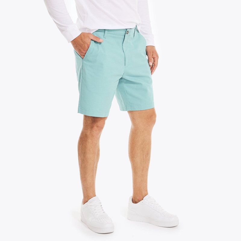 Nautica Mens Classic Fit Stretch Deck Shorts Atlantis Green 42 REG