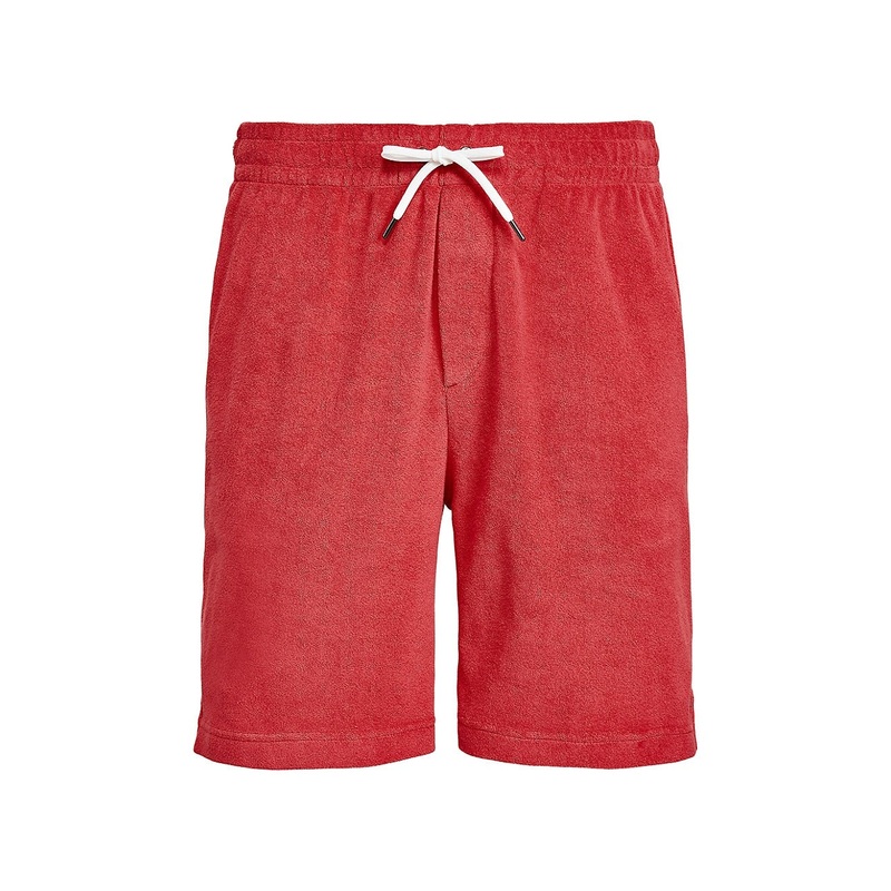 Polo Ralph Lauren Mens Terry Drawstring Shorts Starboard Red LARGE