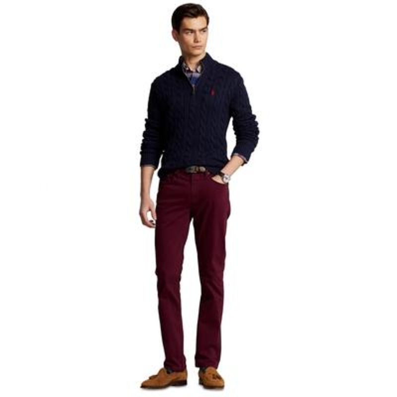 Ralph Lauren Polo Varick Slim Straight Jeans Rich Ruby Red 32 x 30