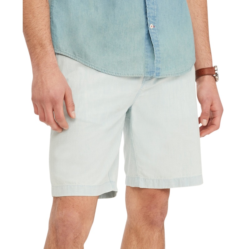 Tommy Hilfiger Men's Chambray 9" Shorts Light Wash Blue 40