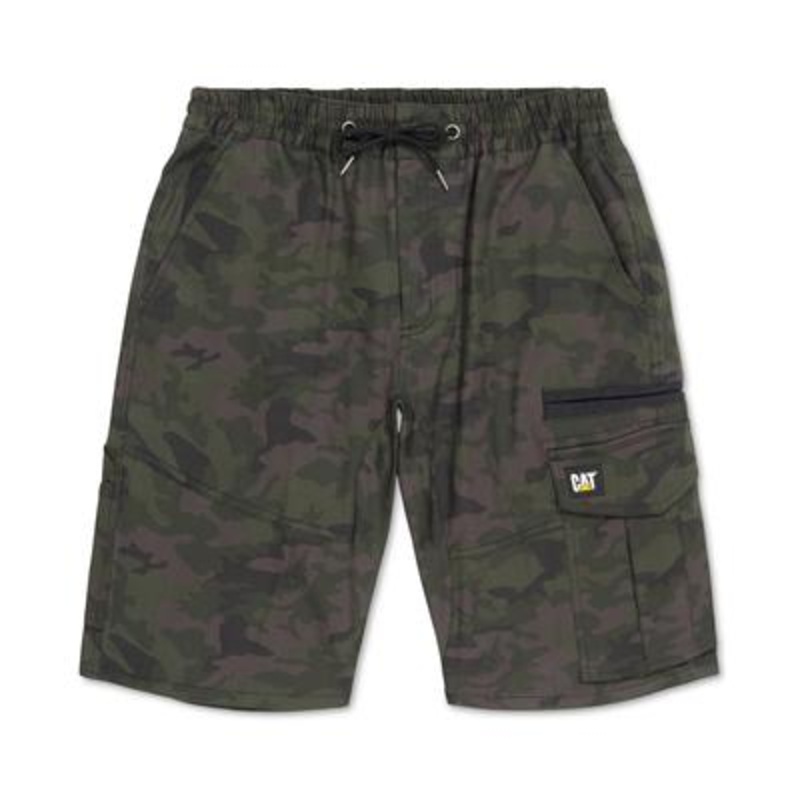 Caterpillar Men's Foundation Cargo Shorts Night Camo Green  28 Waist