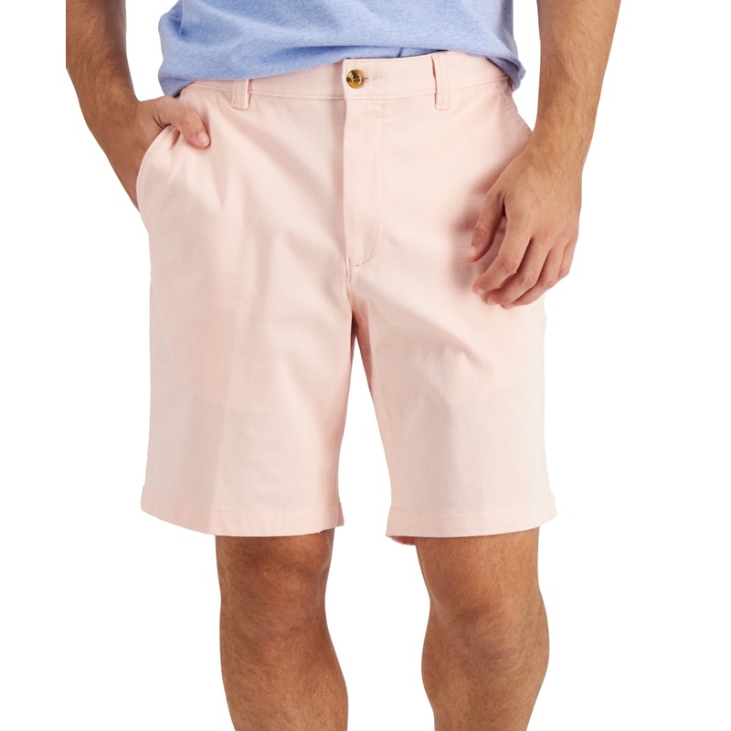 Club Room Men's Regular Fit Flat Front 9" Shorts Soft Shell 42