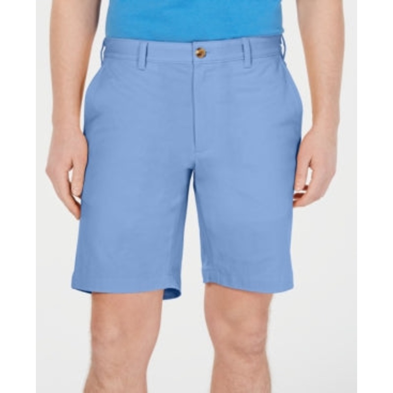 Club Room Men's Regular Fit Flat Front Shorts Pale Ink Blue  32