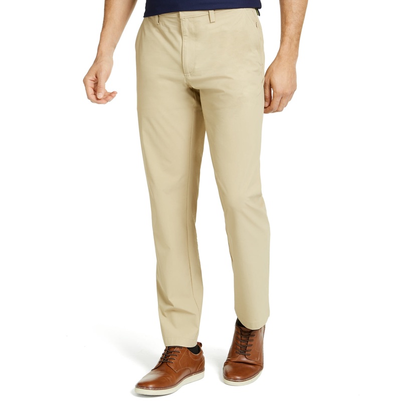 Club Room Men's Tech Pants Light Khaki 36 x 32 4 Way Stretch Tan