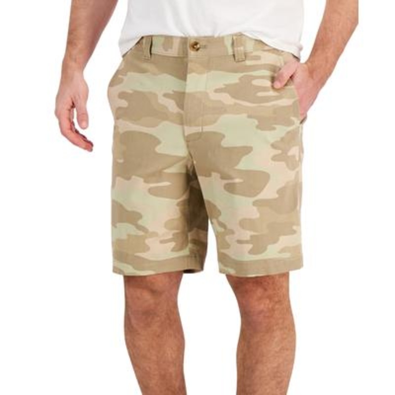 Club Room Mens Camo-Print Shorts Olive Combo 44