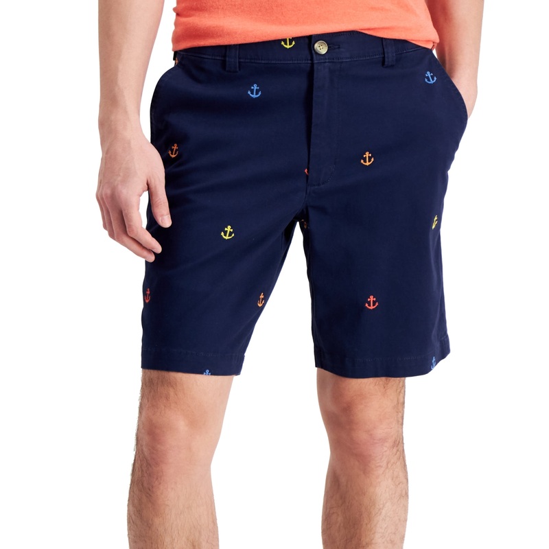 Club Room Mens Navy Blue Anchor Shorts 36 REG