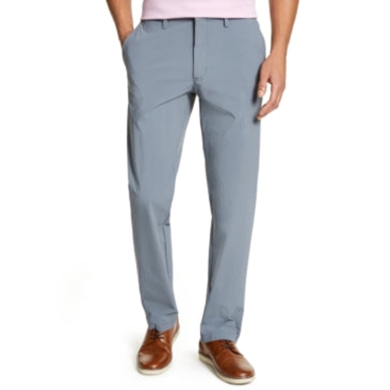 Club Room Mens  Slim Fit Stretch Waist Flat Front Tech Pants Shark Grey 33 x 30