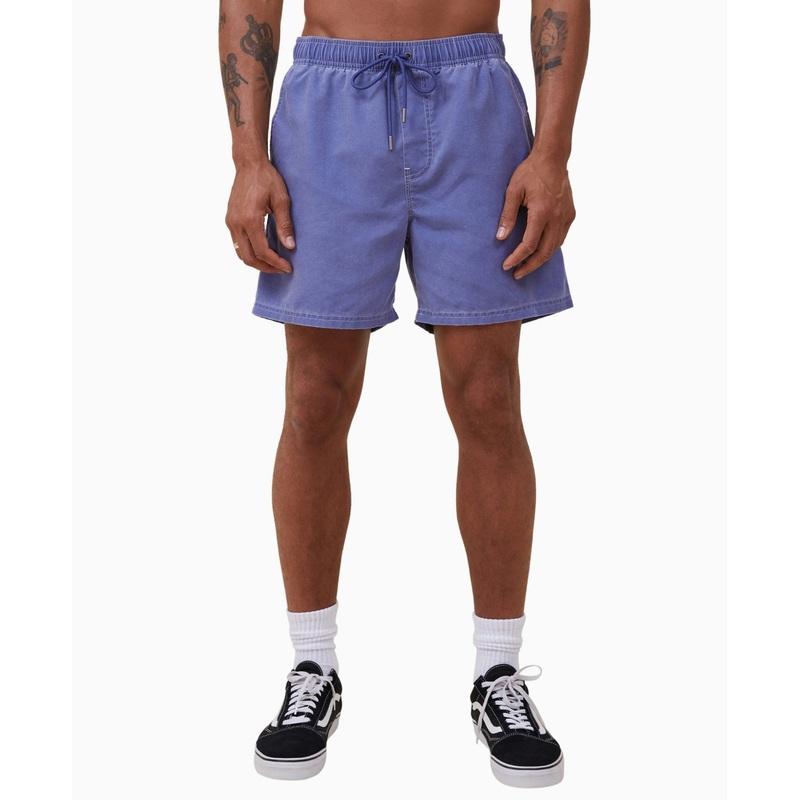 Cotton On Mens Kahuna Drawstring Worker Shorts Blue Pop Medium