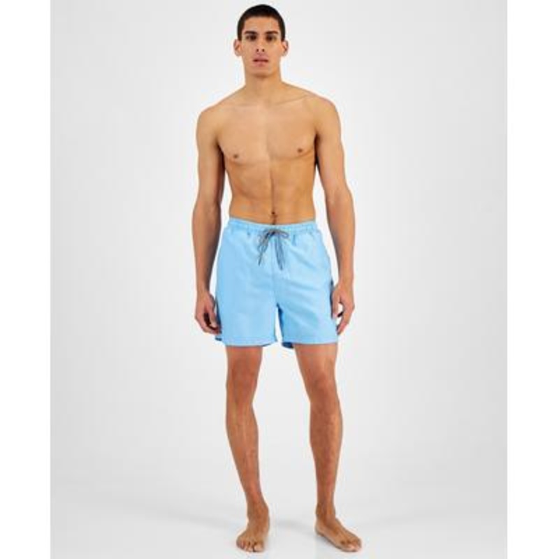 I.N.C. International Concepts Mens Solid Quick-Dry Swim Trunks Alaskan Blue XL