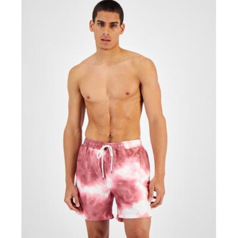 International Concepts Mens Andro Abstract 5 Swim Trunks Pink Large