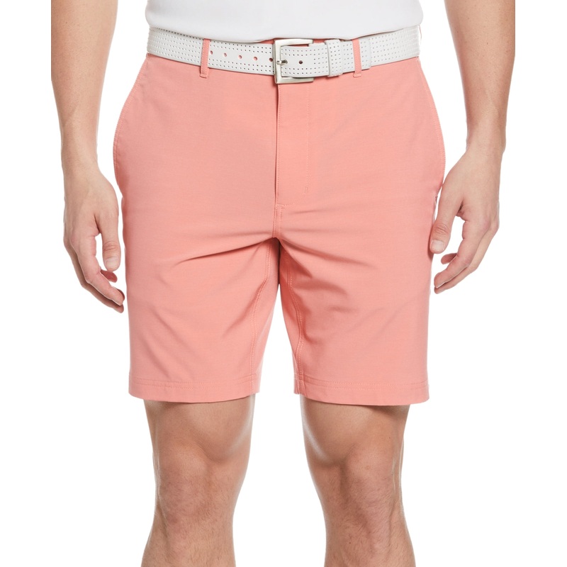 PGA TOUR Men's Flat Front Cross Over Golf Shorts 8" Lantana Pink 40