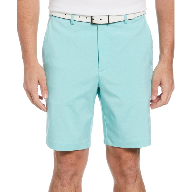 PGA TOUR Men's Heathered Flat-Front Golf Shorts Aruba Blue 36