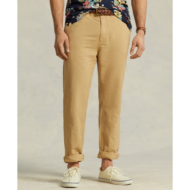 Ralph Lauren Polo Mens Classic-Fit Linen-Cotton Pants Vintage Khaki 38 x 36