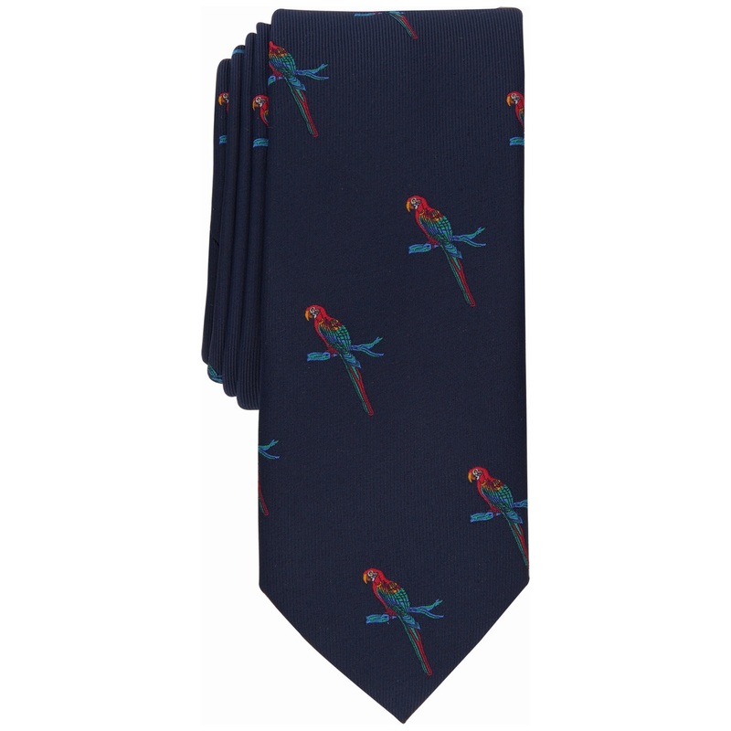 Bar Iii Men's Parrot Skinny Tie Blue Necktie