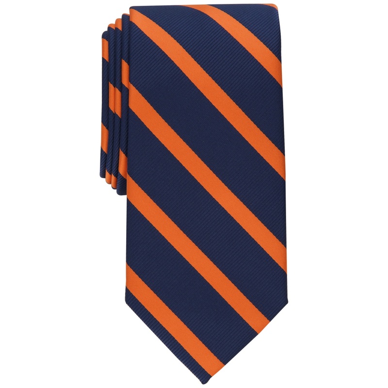 Club Room Men's Bay Stripe Necktie Orange Tie