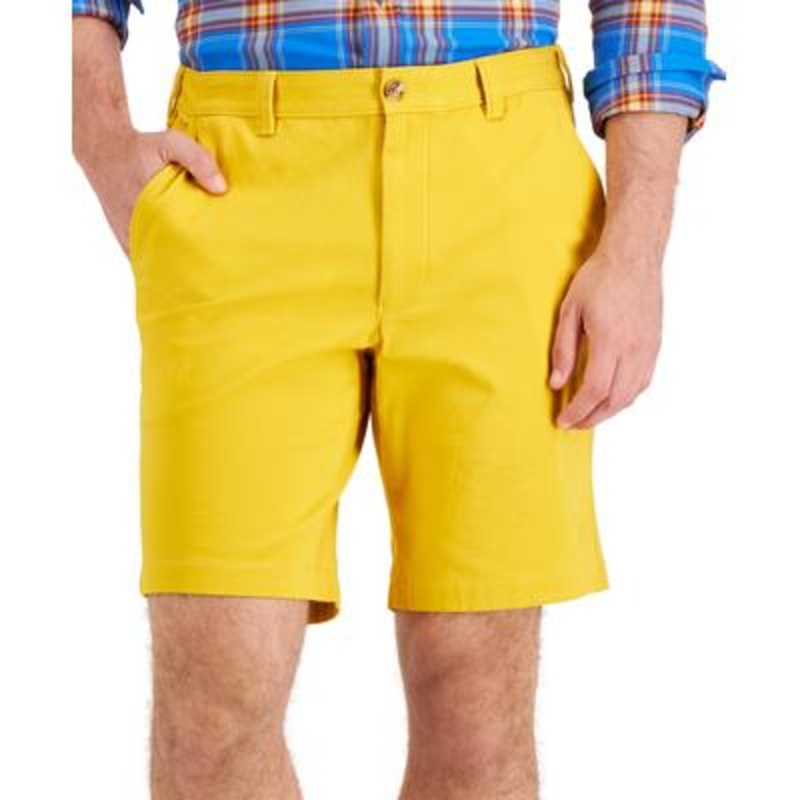 Club Room Mens Regular-Fit Stretch Khaki Shorts Maize Gold Size 44