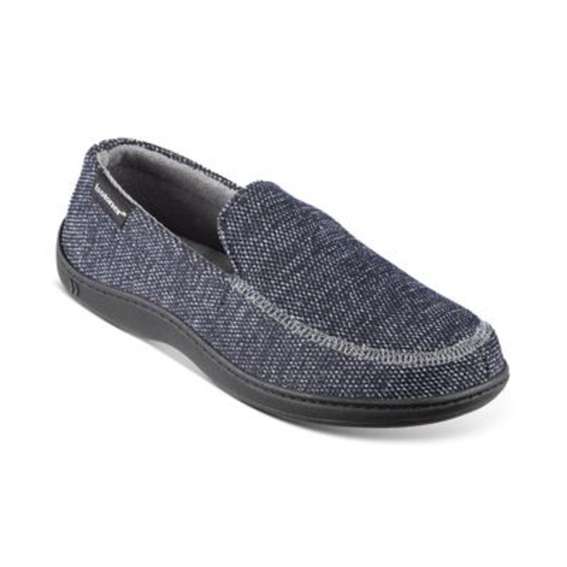 Isotoner Men's Javier Mesh Closed Back Slippers Black 13 to 14