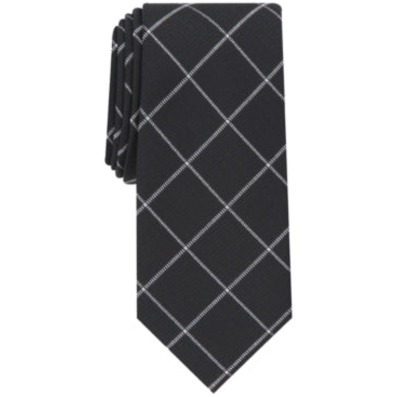 Alfani Men's Robinson Grid Necktie Black
