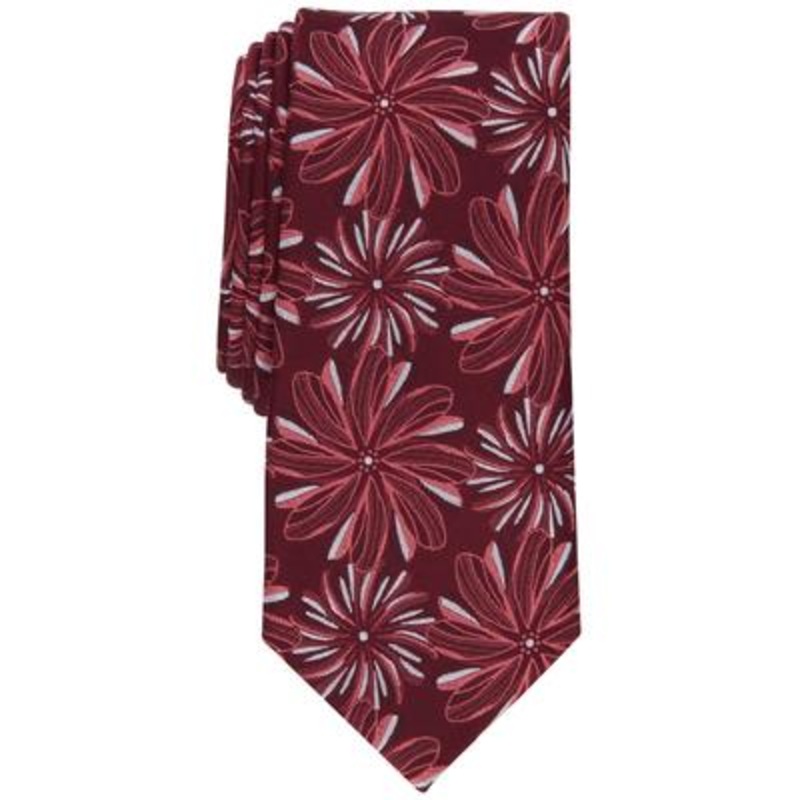 Bar Iii Men's Lisi Skinny Floral Tie Red Necktie