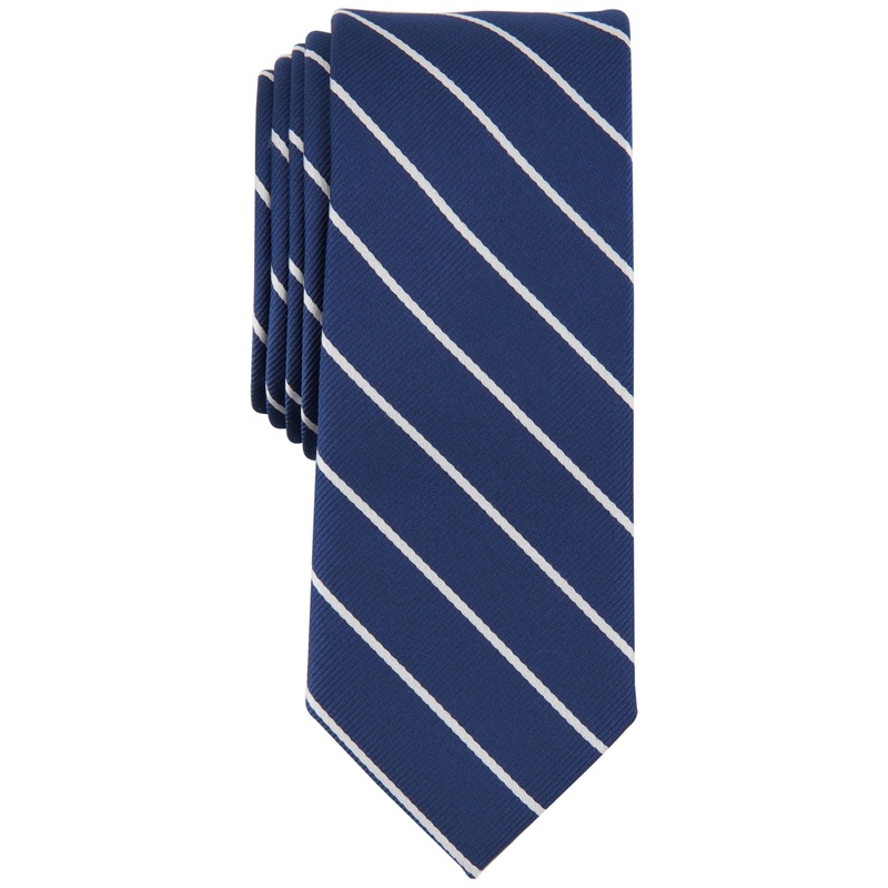 Bar Iii Men's Sorrento Stripe Tie Navy Blue Necktie