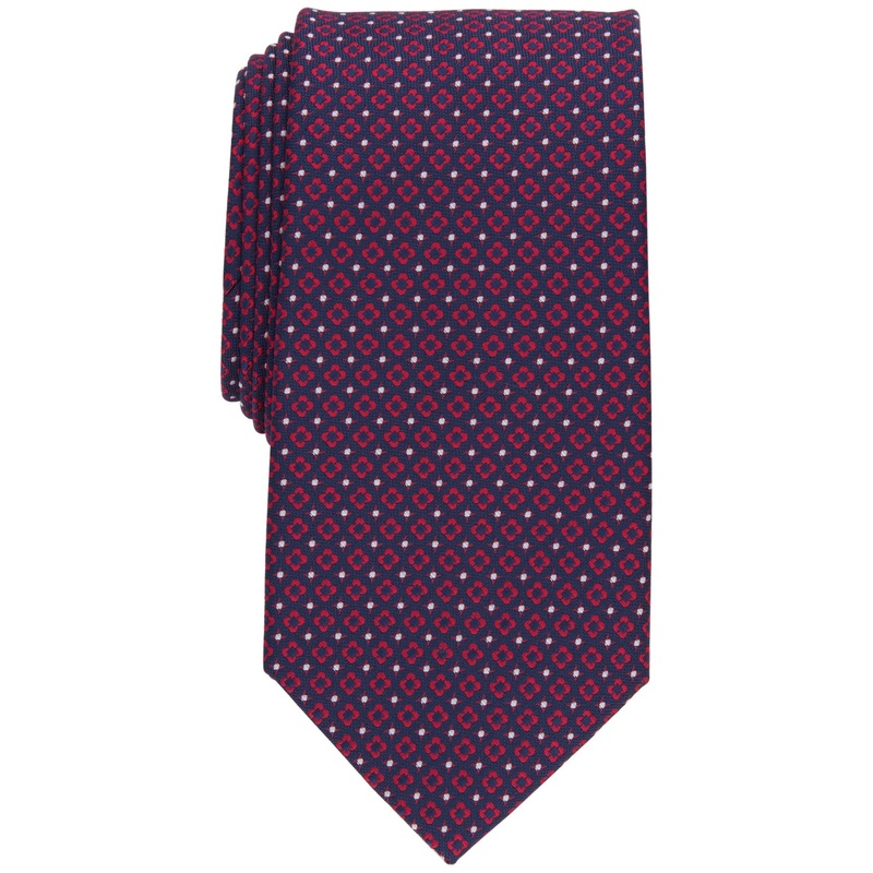 Club Room Men's Classic Floral Medallion Neat Tie Red Blue Necktie
