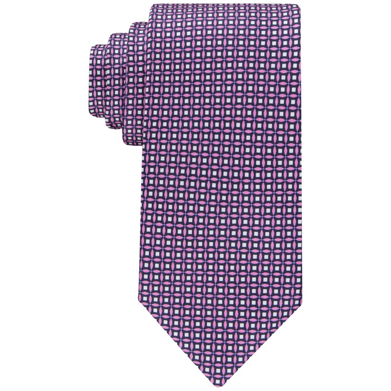 Tommy Hilfiger Mens Pink Floral Print Tie ONE SIZE