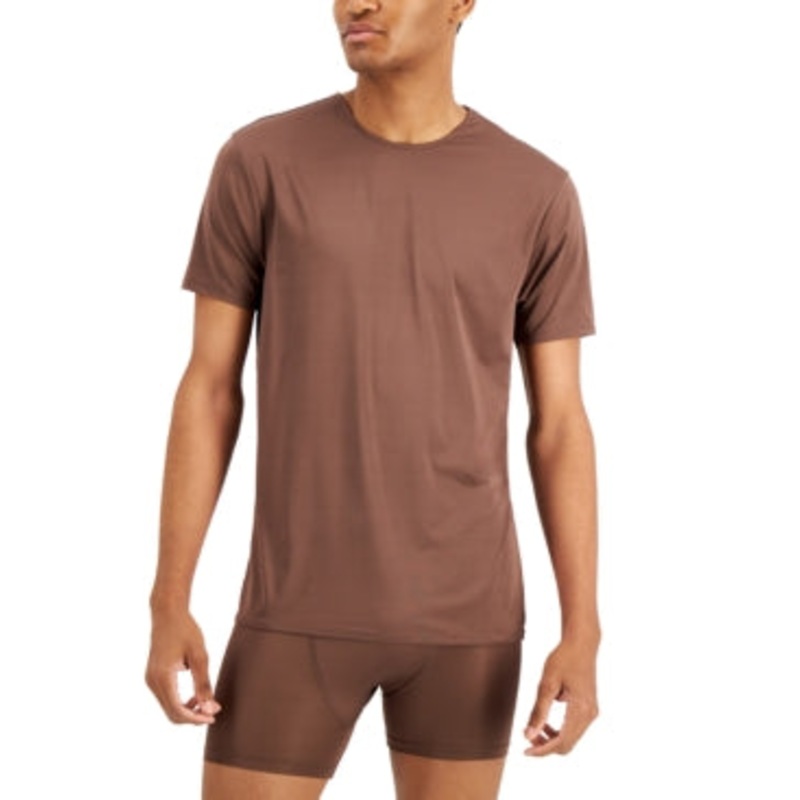 Alfani Mens Air Mesh Short Sleeve T Shirt Dark Brown XL