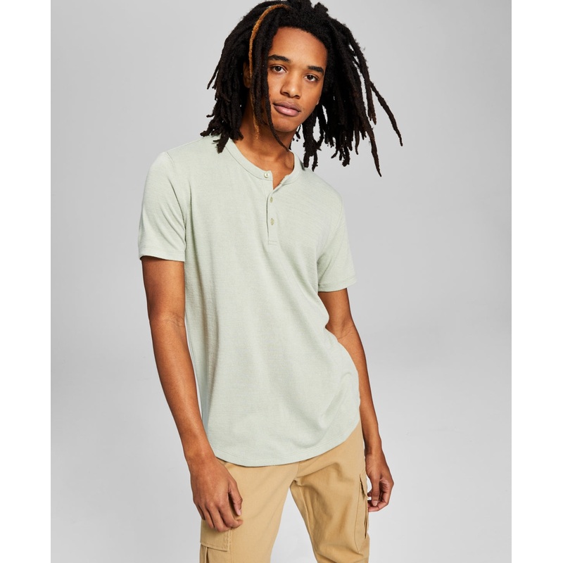 And Now This Men's Short-Sleeve Henley Shirt Sage Large