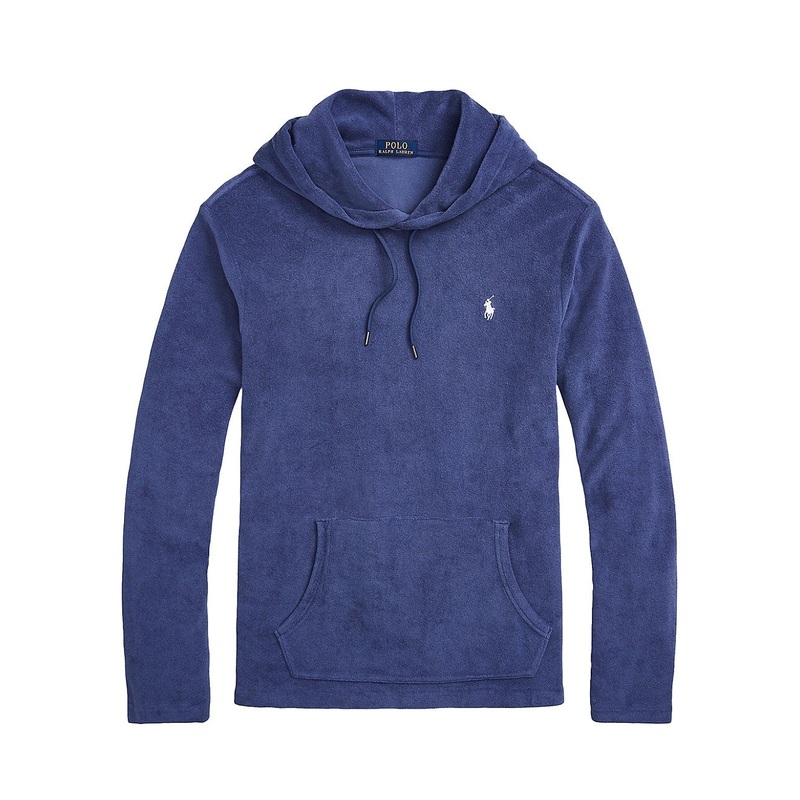 Polo Ralph Lauren Men's Cotton Terry Hoodie Sweatshirt Light Navy Blue XL