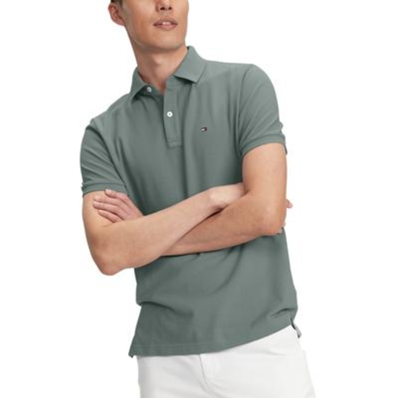 Tommy Hilfiger Men's Short Sleeve Polo Shirt Custom Fit Ivy Thyme Green  XXL