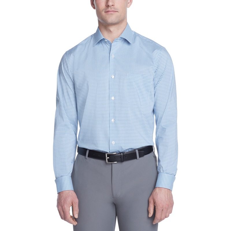 Van Heusen Mens Button Down Shirt Blue Topaz 15 15.5 32 33