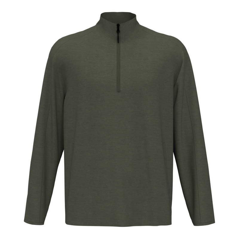 PGA TOUR Men's Moisture-Wicking Texture Quarter ZIp Pullover Shirt Green Small