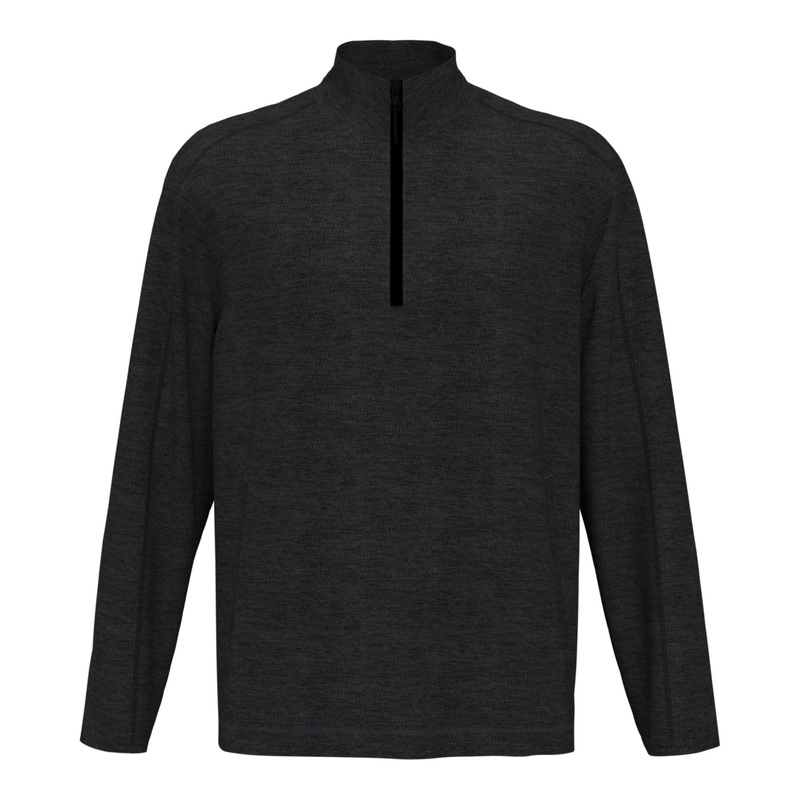 PGA TOUR Mens Quarter Zip Fleece Sweater Caviar Heather 2XL