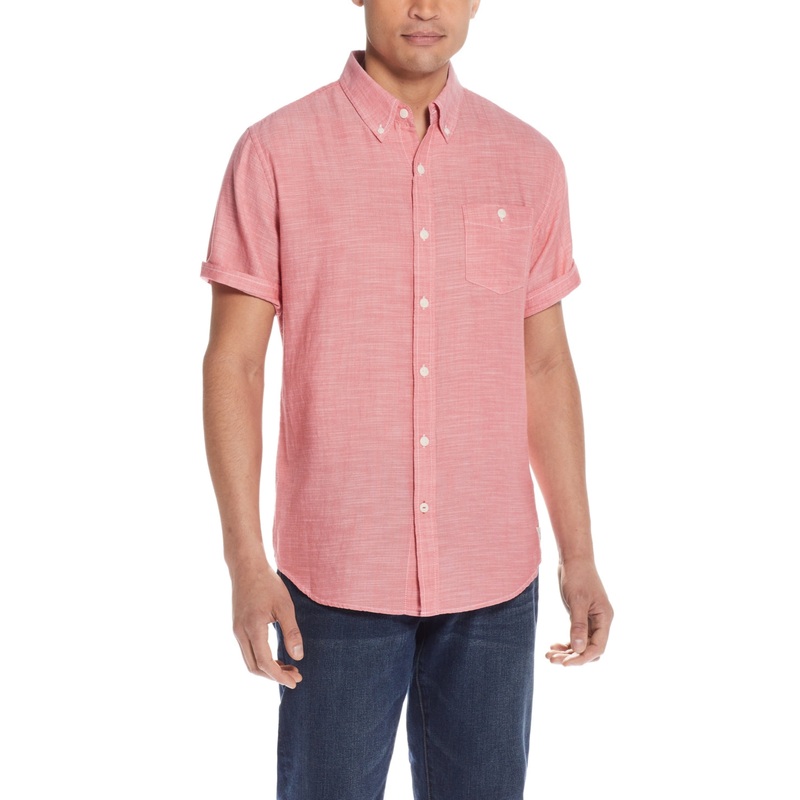 Weatherproof Vintage Mens Cotton Button Down Shirt Cranberry Small