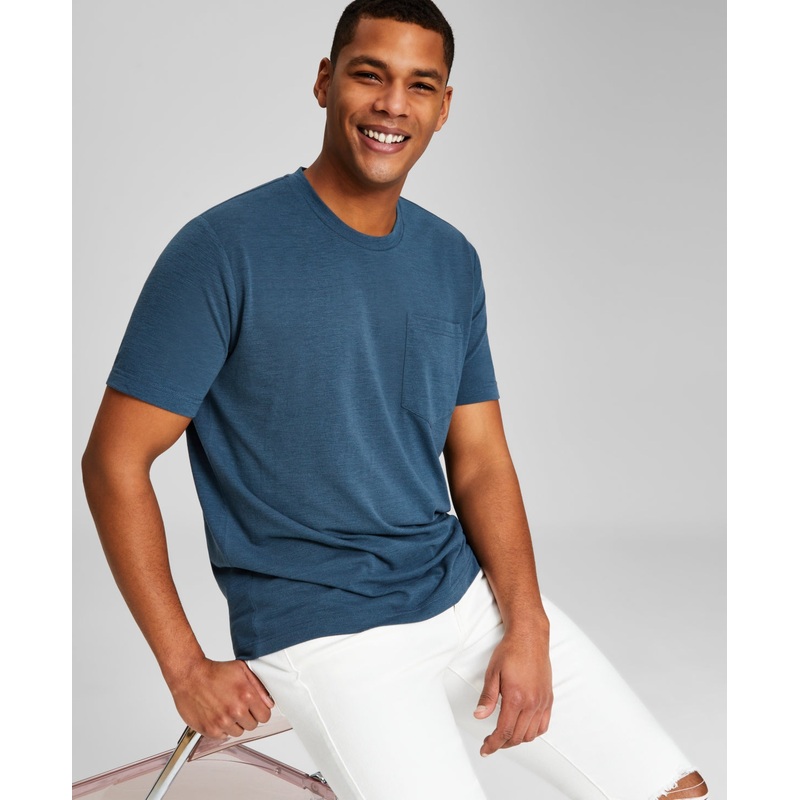 And Now This Mens Soft Touch Pocket Short Sleeve T-Shirt Midnight Navy Small