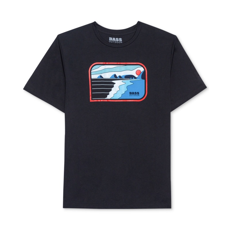 BASS OUTDOOR Men's Performance Graphic Logo Short Sleeve T-Shirt Black Large