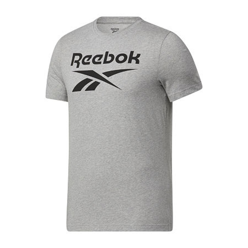 Reebok Men's Logo Short Sleeve T Shirt Heather Grey Medium