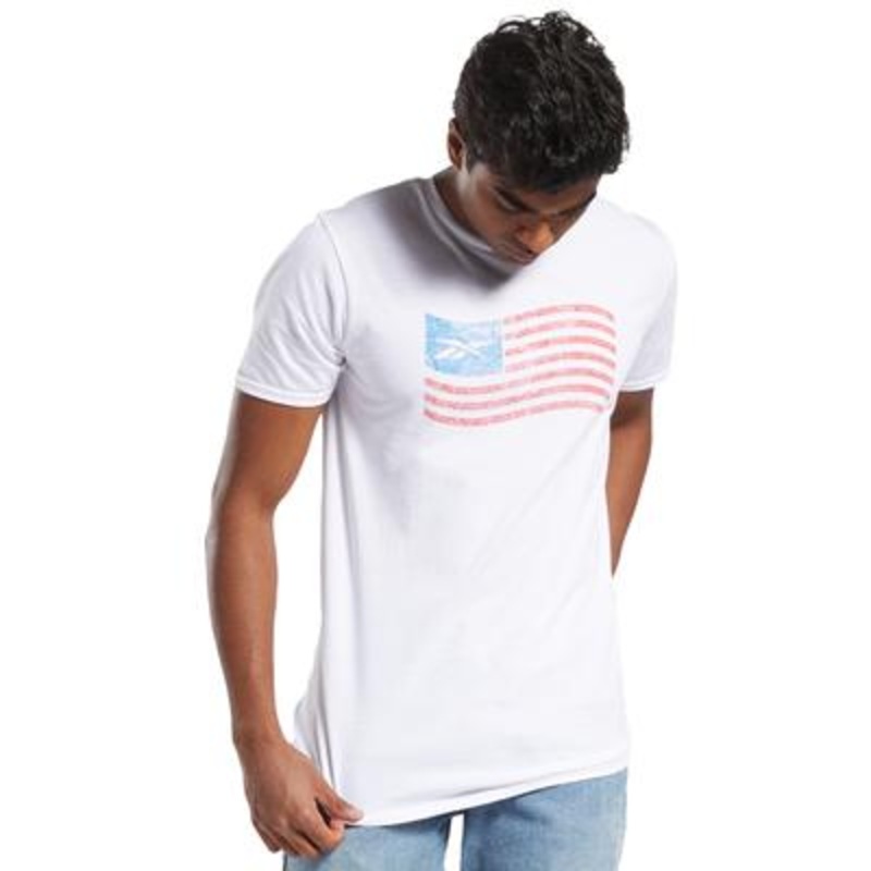 Reebok Men's Short Sleeve Logo Graphic T-Shirt White XL