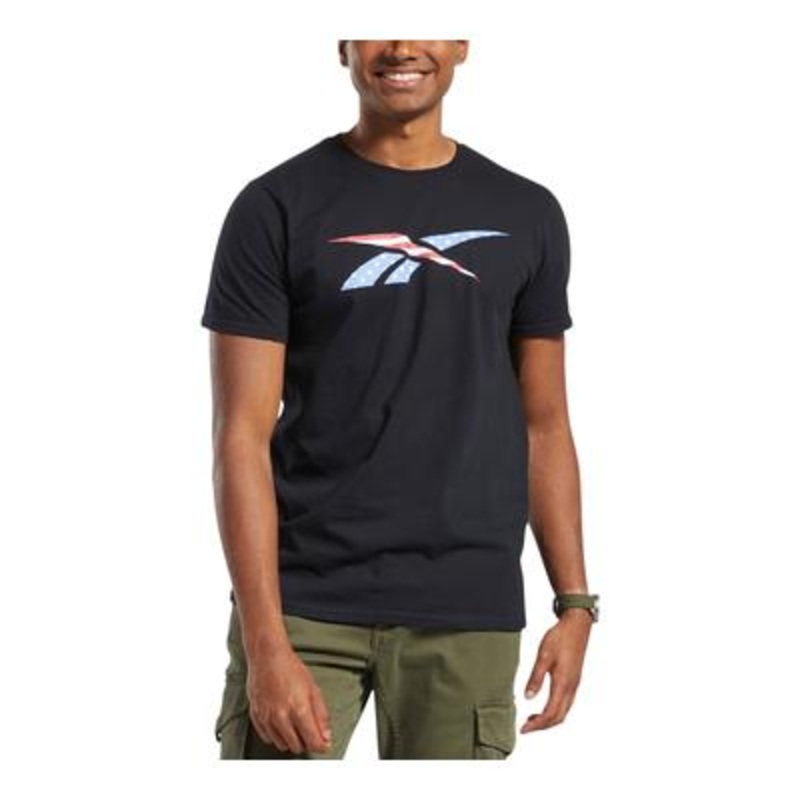 Reebok Mens Vector Logo Short Sleeve T-Shirt Black XL
